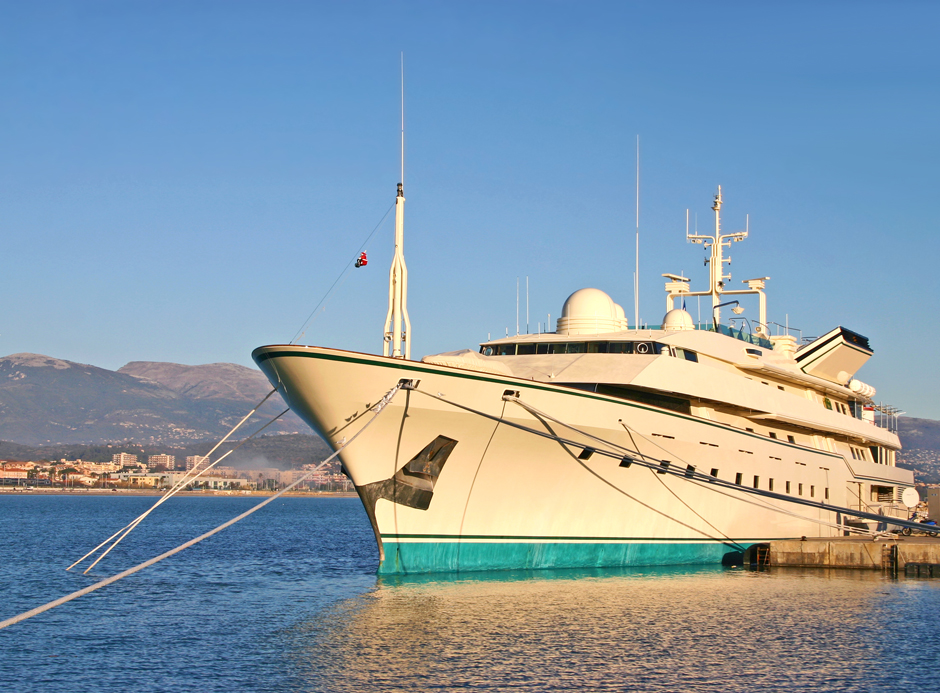 Big yacht in a port